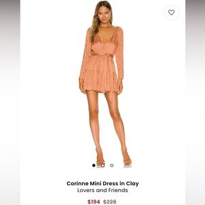 Lovers + Friends Clay Terracotta Long Sleeve Corinne Mini Dress
